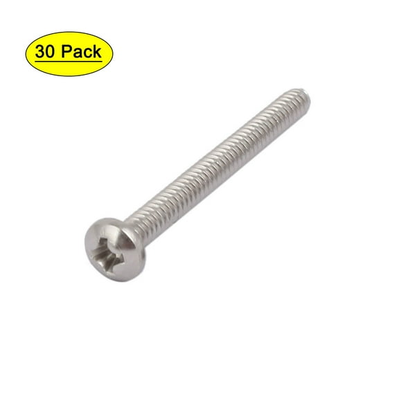 6#-32x1-3/8-inch 304 Stainless Steel Pan Head Machine Screw Bolt 30pcs