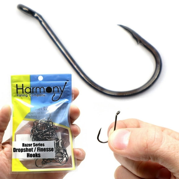 Harmony Fishing - Razor Series Dropshot Fishing Hooks Select Size & Quantity Size 1/0 10 Pack