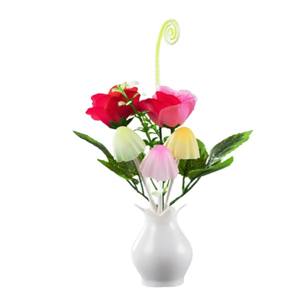 Billuyoard Enchufe de EE. UU. Luz nocturna Flor decorativa Romántica Lámpara de enchufe de pared Atmósferas de noche Decoración Iluminación Iluminación y accesorios