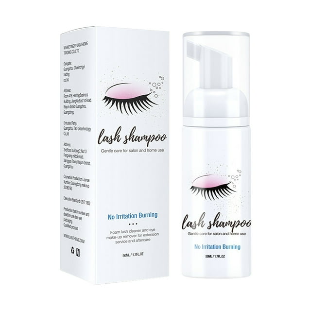 Champú limpiador para extensiones de pestañas AMINO, champú para pestañas, baño de espuma de aceite para extensiones de pestañas, kit de limpieza con cepillo, uso en salón de belleza, cepillo para pes