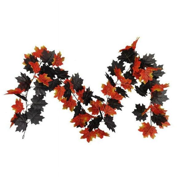 HESHENG Fall Maple Leaf Garland 6ft Hanging Fall Leaves Vine Artificial Autumn Garland Fireplace Mantle Front Door Thanksgiving Decor