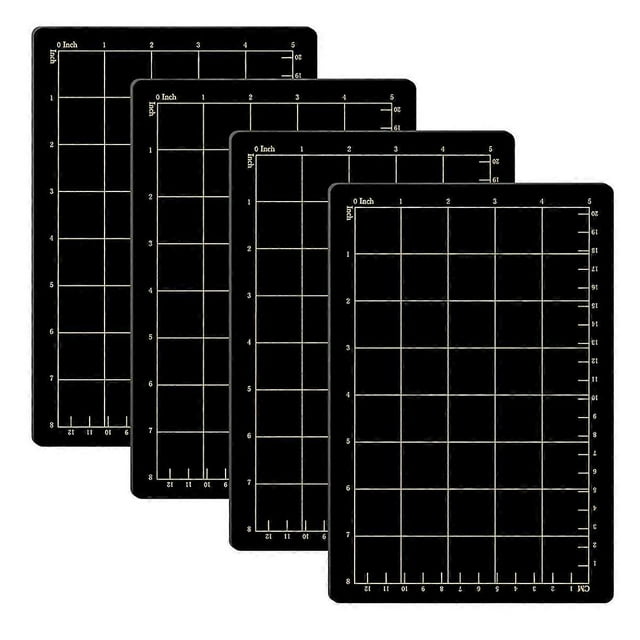 6inchx8.9inch Magnetic Spacers with Card Size Grid Cutter Accessories 0.8mm Thick Black Embossing Machine Die Mats