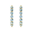 thumbnail image 3 of 0.84 ct Lever-Back Hoop Earrings for Women | 2.5mm Round Cut Natural Sky Blue Topaz | 18K Yellow Gold, 3 of 5
