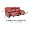 thumbnail image 6 of Glory Furniture Ward Faux Leather Double Reclining Sofa in Red, 6 of 6