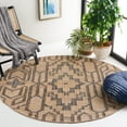 thumbnail image 2 of SAFAVIEH Natural Fiber Natalie Geometric Area Rug, Natural/Black, 6' x 6' Round, 2 of 8