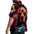 thumbnail image 3 of Retro Dog Men's Short Sleeve Poplin Beach Shirts, Casual Printed Button Down Summer Hawaiian Shirt - Unisex, 3 of 6