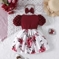 thumbnail image 5 of RMGVDSD Toddler Girls Dresses Cute Short Sleeve Floral Dress With Bow Puff Sleeves A-Line Sundress Casual Holiday Birthday Easter Outfit 9-12 Months, 5 of 9