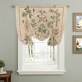 thumbnail image 2 of Vintage Botanical Balloon Curtains for Bedroom/Front Door/Bathroom, Country Herbs Leaves Plants Flowers Brown Tie Up Curtains 63 Inch Length Kitchen Curtains Shades for Windows 46"x63", 2 of 8