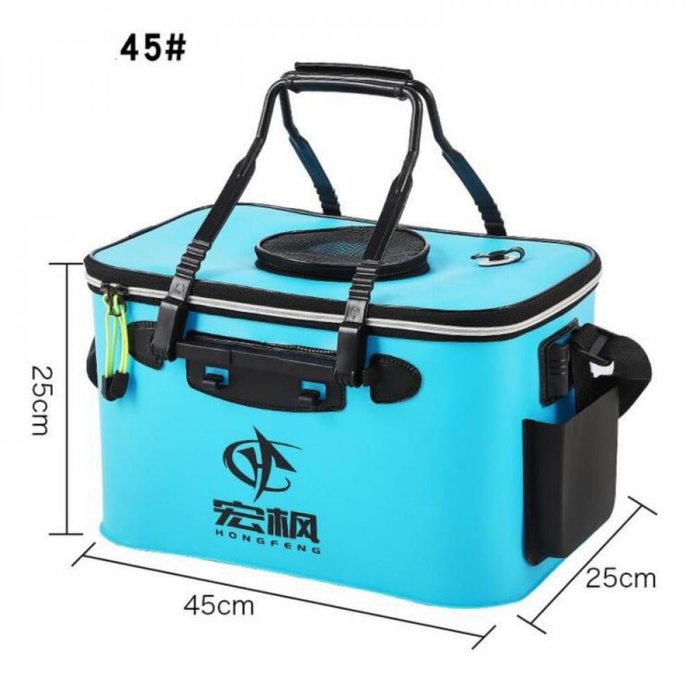 Portable Zipper Fishing Bucket Outdoor Folding Bag 5 Sizes For Camping Hiking 