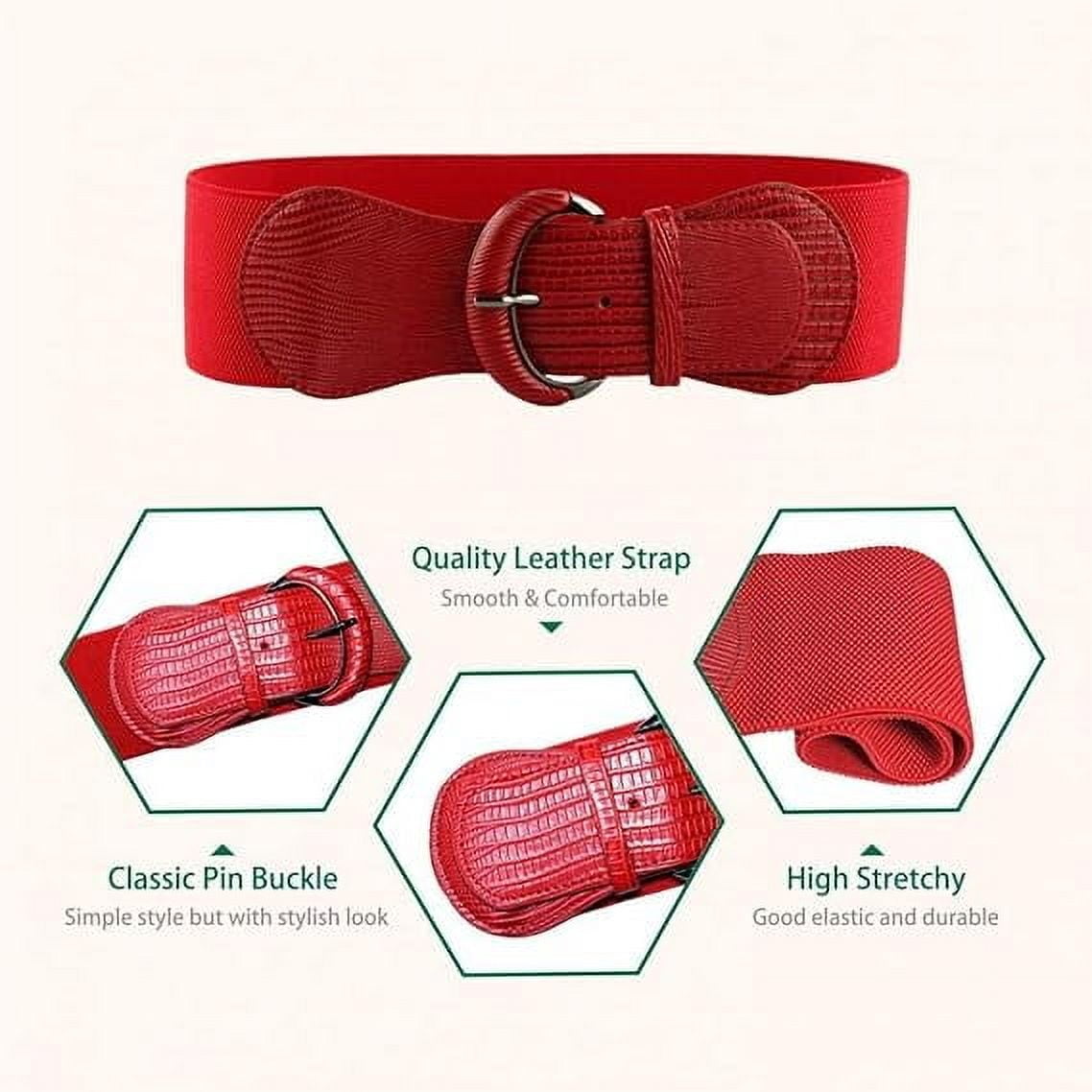 ICE PU Leather Elastic Wide Belt for Women Ladies Dress  display picture 1