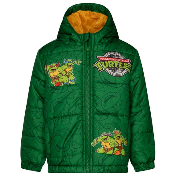 Teenage Mutant Ninja Turtles Donatello Raphael Leonardo Zip Up Puffer Jacket Toddler to Big Kid
