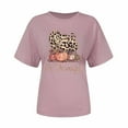 thumbnail image 4 of Odeerbi Womens Tops Going Out Tops 2025 Casual Thanksgiving Print Pullover Short Sleeve T-Shirt Shirt Pink, 4 of 7