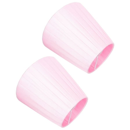 STOBOK Cloth Drum Lamp Shade Pink 2Set