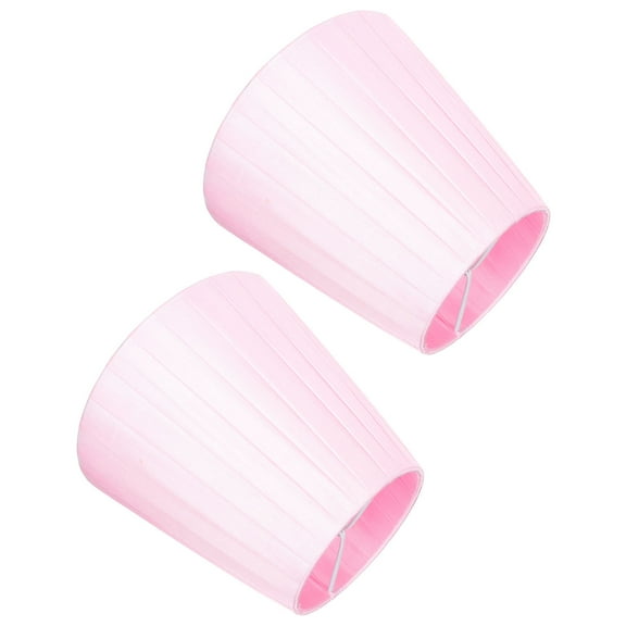 STOBOK Cloth Drum Lamp Shade Pink 2Set