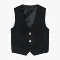 thumbnail image 5 of Chaleco de traje informal para niños, chaleco negro de estilo universitario para niños, ropa de clase, chaleco para niños pequeños, conjunto de Color sólido, 5 of 5