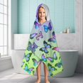 thumbnail image 6 of Gradient Color Butterfly Pattern Hooded Bath Towel，60"x35" for Ages 3 To 12 Kids, Quick Dry Lightweight Soft Microfiber Hood Beach Towel Cover Up for Kids, 6 of 7