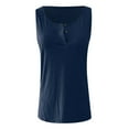 thumbnail image 4 of Fimkaul Women's Tank Top Sleeveless Casual Tops Henley Scoop Neck Tunic Soft Button Down Summer Basic Shirts Blue M, 4 of 6