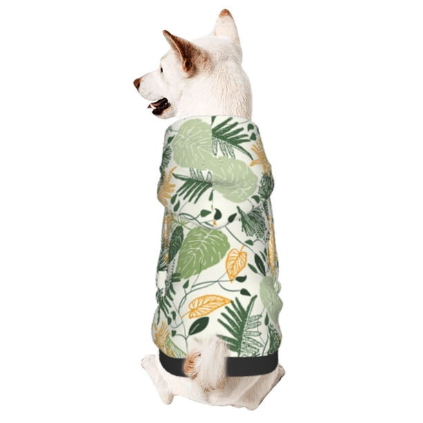 Fotbe Hawaiian Style Sudadera con Estampado para Perros Pequeños – Suéter con Capucha para Mascotas, Tela Suave de Forro Polar con Bolsillo-X-Small