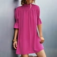 thumbnail image 1 of Mefallenssiah Mode Femmes Été Col Rond Casual Solide à Manches Courtes Robe de Club, 1 of 9