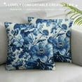 thumbnail image 3 of GOSMITH Blue and White Floral Pillow Covers Chinoiserie Pillow Cover Farmhouse Butterflies Spring Throw Pillowcase Outdoor Cushion Cover for Sofa Bedroom Indoor Outdoor, 3 of 5