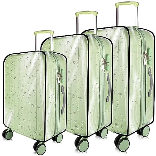 3 Pieces Thicken Clear Luggage Cover Protector,20" 24" 28" PVC Luggage Covers for Suitcase Waterproof Dustproof Anti-scratch Travel Suitcase Covers Case for Wheeled Luggage