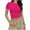 Hot Pink, variant on GigrtiJin Women's Short-Sleeved Shirts Casual Solid Color Crew-Neck Pullover Tops Fashion Comfy Slim Summer Blouse