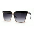 thumbnail image 2 of Womens Thick Eye Brow Metal Rim Mob Fashion Sunglasses Gold Black Smoke, 2 of 4