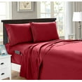 thumbnail image 2 of Elegant Comfort 1500 Series 4-Piece Smart Sheet Set with Side Storage Pockets, Full, Burgundy, 2 of 5