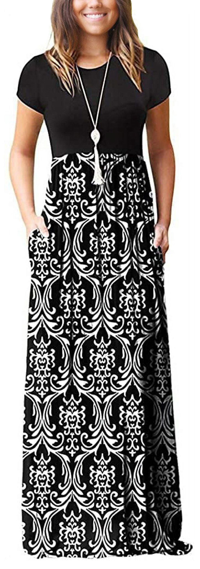 HAOMEILI Women's Short Sleeve Maxi Dress with Pockets photo 1