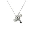 thumbnail image 2 of Delight Jewelry Silvertone Large ''Lil Sister'' Heart with Clear Crystal - Love and Lock Charm Necklace, 18"+1", 2 of 4