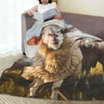 thumbnail image 6 of Rateoe Cute Prairie Sheep Herd Print Fuzzy Fleece Throw Blanket Extra Large,Super Soft,Fluffy and Warm Blankets for Couch,Bed,All Season Use (50"x40"), 6 of 8