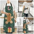 thumbnail image 2 of Yayeee Chief Kitchen Apron with Pockets for Cooking Water Resistant Unisex Adjustable Neck Strap, Green Christmas Gingerbread, 2 of 7