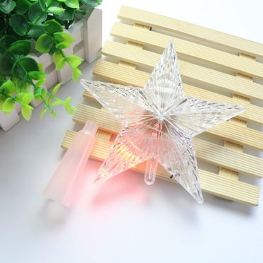 GOOHOCHY  Glowing Five-pointed Star Decorations Glittering Christmas Tree Topper