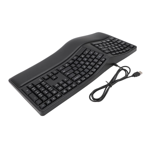 Teclado dividido ergonómico, teclado con cable ergonómico Tranquilo 17 atajos 110 para la oficina