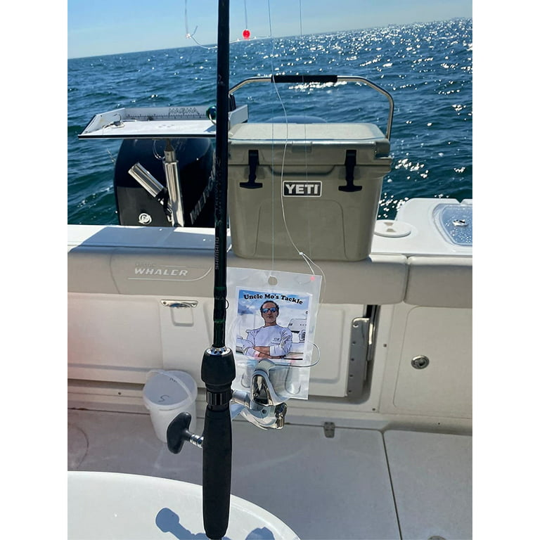 Sea Bass Rig - 5 Pack - Hi/Lo – Mustad Size 3/0 Bait Hook - 60lb Heavy Duty  - Hand Tied - Fluke & Porgy with 80lb Swivel & Sinker Loop at The Bottom