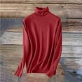 thumbnail image 6 of Mock Neck Sweaters for Women Long Sleeve Lightweight Pullover Tops Dressy Casual Knitwear for Winter 2026 Red XL, 6 of 6