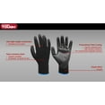thumbnail image 5 of Hyper Tough Nylon Liner PU Dipped Gripping Work Gloves, Full Fingers, Men's Medium Size, 1pair, 5 of 9