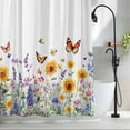 thumbnail image 2 of Watercolor Scenery Fabric Shower Curtain Butterfly Flower Washable Shower Curtains for Bathroom, Waterproof Bath Curtain with Hooks Home Decor 36x72in, 2 of 8