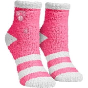 Rock Em Socks Pink Brooklyn Nets Fuzzy Crew Socks