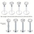 thumbnail image 2 of LAURITAMI 16G 8Pcs Tragus Earrings Lip Rings Surgical Steel Jeweled Cartilage Helix Earrings Flexible Clear Bar, 2 of 3