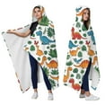 thumbnail image 2 of Wearable Blanket,White Colorful Dinosaurs Jungle Pattern Hooded Wearable Flannel Blanket for Adults & Teens,Winter Poncho Shawl Wrap Cape Cozy Anti-Pill,60"x80", 2 of 5