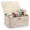 Whitewash, variant on Wicker Shelf Baskets Bin with Lid, Handwoven Seagrass Basket Storage Bins Rectangular Household Basket Boxes for Shelf Wardrobe Home Organizer, Coffee X-Large