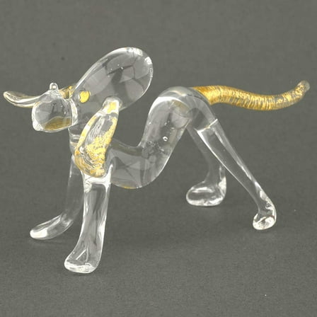 GlassOfVenice Murano Glass Cristallo and Gold Dog