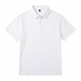 thumbnail image 6 of Dolkfu Retro Vintage True Classic&nbsp;Tees&nbsp;Men Button Collared White Short Sleeve Polos Minimalist Modern Plaid Tops White,Xs, 6 of 6
