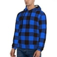 thumbnail image 2 of Bingfone Buffalo Plaid Blue Black Men'S Drawstring Hoodie Long Sleeve Pocket Sweatshirts-4x-Large, 2 of 9