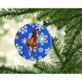 thumbnail image 2 of Horse Winter Snowflakes Holiday Ceramic Ornament, 2 of 3