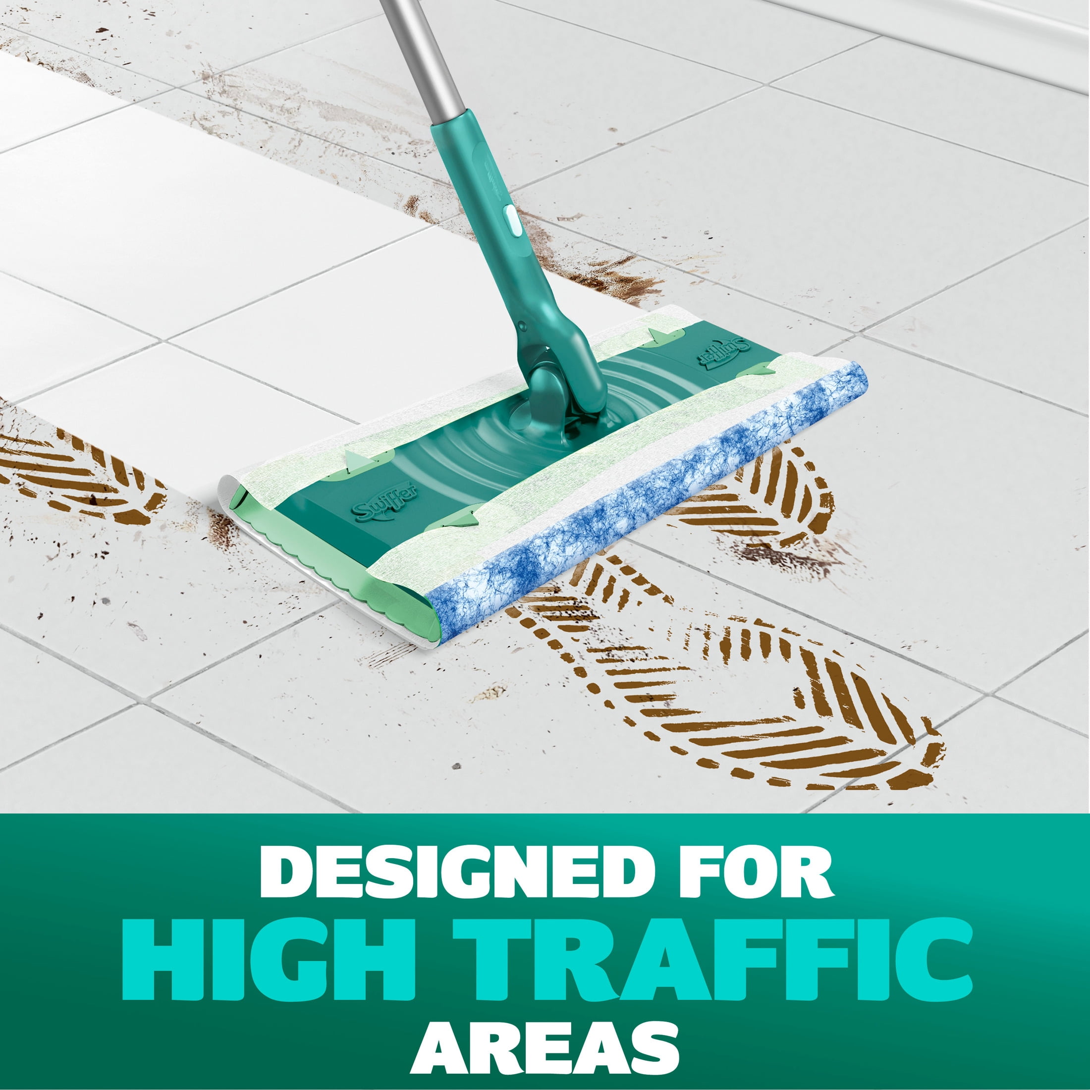 (6 pack) Swiffer Mop & Go Deluxe, 2-in-1 Floor Mopping and Sweeping Kit, 1 Device, 6 Mop Refills, 2 Sweep Refills