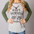 thumbnail image 3 of Wuyanis Noël Col Rond Manches Longues Femmes Blouse Lettre Motif Slim Tops, 3 of 8
