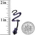 thumbnail image 3 of Body Candy Womens Black Plated Steel Navel Ring Piercing Purple Accent Snake Double Mount Belly Button Ring, 3 of 3