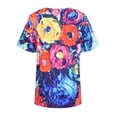thumbnail image 4 of WISEFIN Womens Casual Floral Print V-Neck Short Sleeve Blouse T-Shirt Tops Size M-3XL, 4 of 4